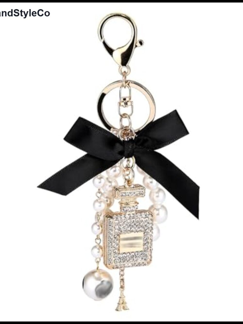 FINGHU Durable Alloy Rhinestone Keychain Charm Purse Accessory Gift